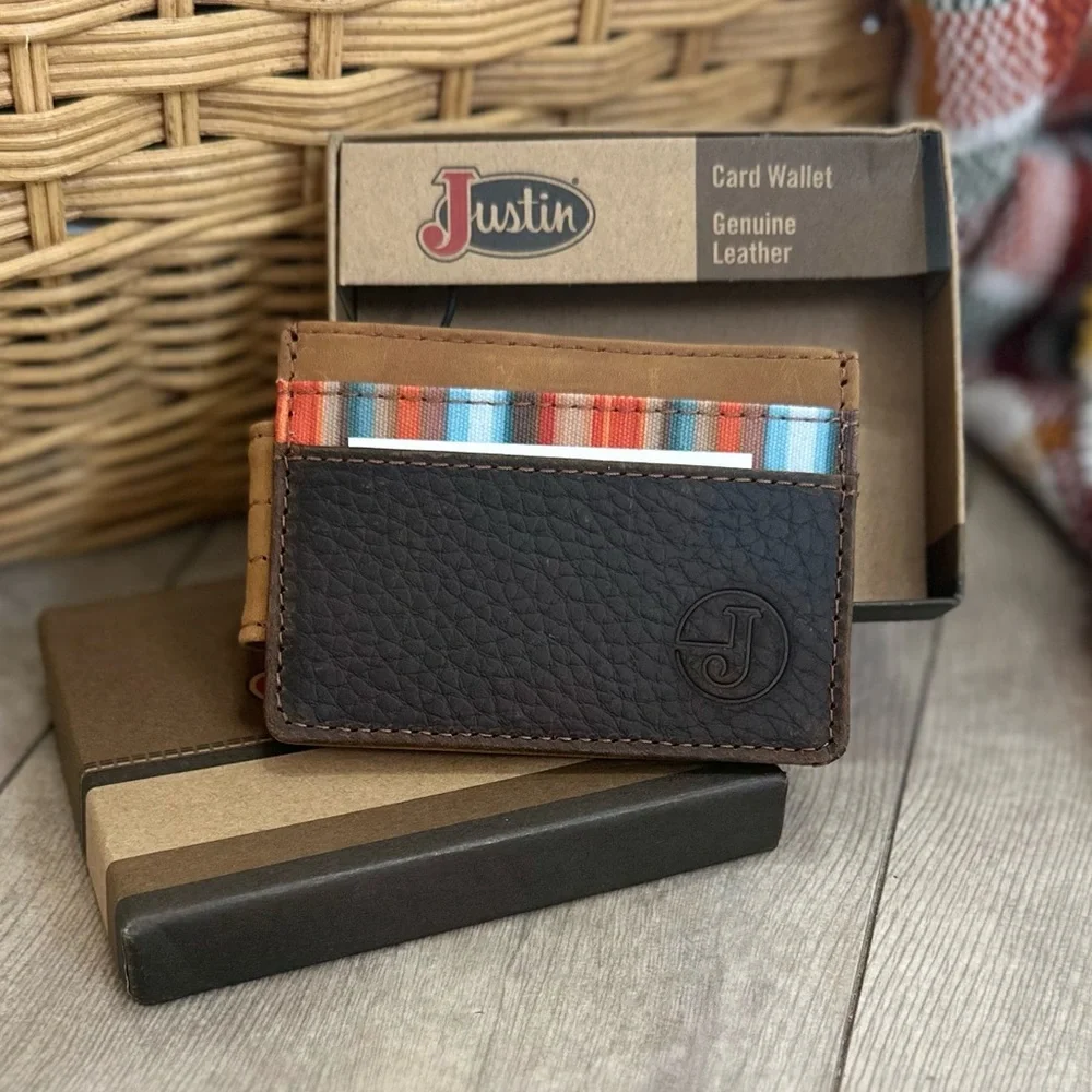 Justin Boots Multicolor Striped Leather Card Holder
